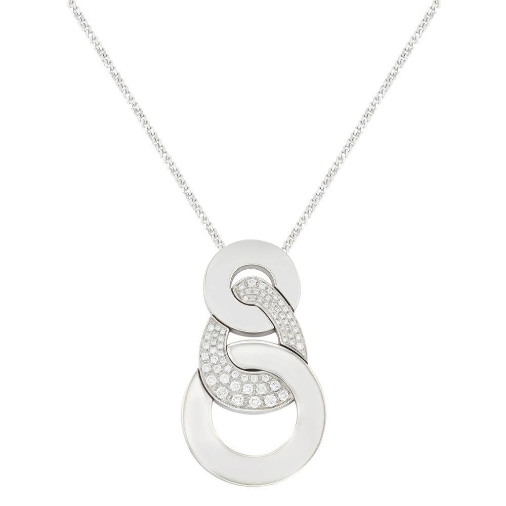 Salvini Diamond Pendant Necklace 18k White Gold 1.30 Cttw